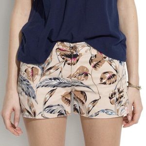 Madewell palm leaves print cutoff shorts Sz 32